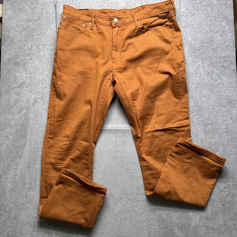 Levi's 511 Slim Fit Orange Selvedge Denim Jeans Men's 38x32 Colored Denim